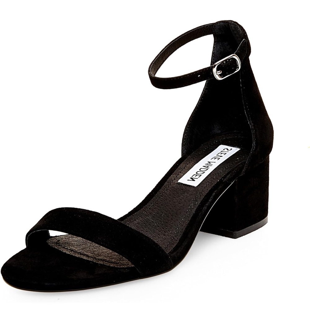 Steve Madden Black Suede Block Heel Sandals